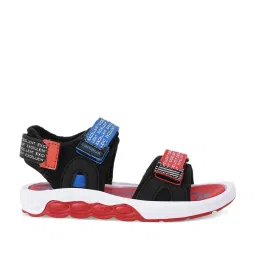 Campus Kids Black & Red Floater Sandals image 1