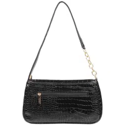 Metro Black Textured Medium Shoulder Bag image 3