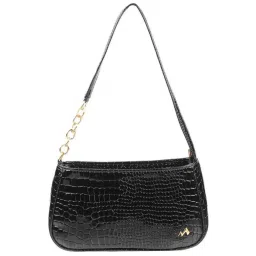Metro Black Textured Medium Shoulder Bag image 1