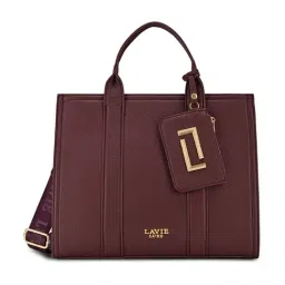 LAVIE LUXE Wine Cobs25 Textured Large Leather Satchel-picture-17