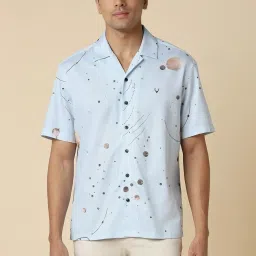 Allen Solly Blue Cotton Regular Fit Printed Shirt image 1