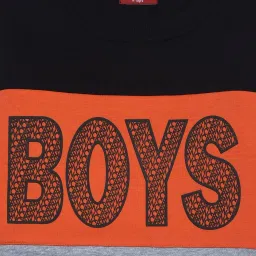 Crimsoune Club Kids Orange & Grey Color Block Full Sleeves Sweatshirt image 3