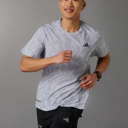 adidas Silver Grey Regular Fit Printed Ultimate Running T-Shirt image 1