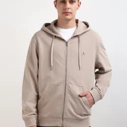 Calvin Klein Beige Relaxed Hooded Sweatshirt image 1