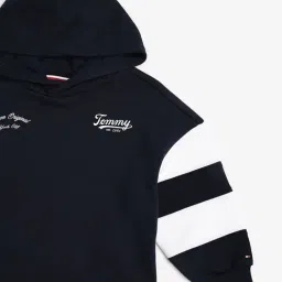 TOMMY HILFIGER Blue Boys Striped Relaxed Fit Cotton Sweatshirt image 4