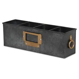 Living With Elan 3-Pcs Black Metal Office Study Table Organizer & File Holder image 2