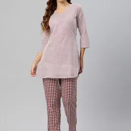 KALINI Chevron Printed Pure Cotton Co-Ords image 1