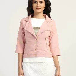 Lela Pink Cotton Printed Jacket image 1