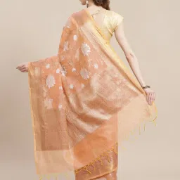 Banarasi Silk Works Beige Woven Saree with Blouse image 2