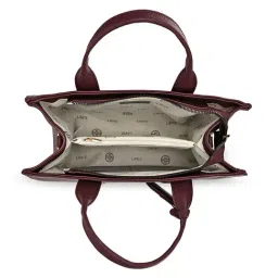 LAVIE LUXE Wine Cobs25 Textured Large Leather Satchel image 5