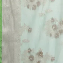 Banarasi Silk Works SeaGreen Woven Saree with Blouse image 3