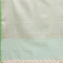 Banarasi Silk Works SeaGreen Woven Saree with Blouse image 4