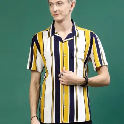 Rigo Men Yellow Striped Shirt image 1