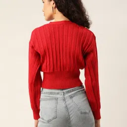 Zoella Red Self Design Cardigan image 2