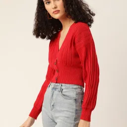 Zoella Red Self Design Cardigan image 3