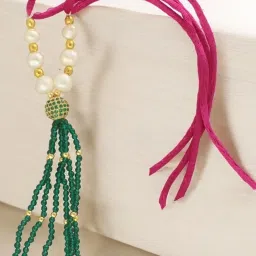 Sri Jagdamba Pearls Alluring Designer Lumba Pearl Rakhi image 1