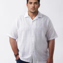 Rare Rabbit White Cotton Flared Fit Checked Shirt image 1