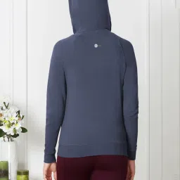 Van Heusen Athleisure Comfort Fit Antiviral Smart Tech+ Solid Hoodie - Night Shadow image 2