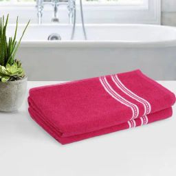 Romee Pink Cotton Solid Bath Towels-picture-10
