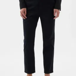 GAP Black Straight Fit Solid Pants image 1