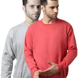 Vimal Jonney Grey & Pink Regular Fit Sweatshirts - Pack of 2 image 1