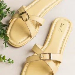 Inc.5 Women's Yellow Cross Strap Sandals image 1