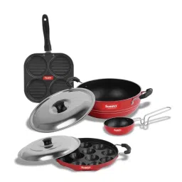 Sumeet Elegant Design Red Aluminium Cookware Set image 1