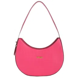 KLEIO Pink Textured Medium Hobo Handbag image 1