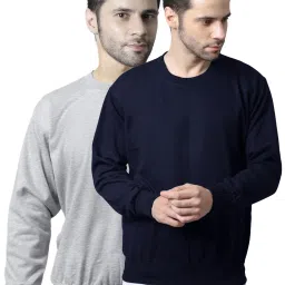 Vimal Jonney Navy Blue & Grey Regular Fit Sweatshirts - Pack of 2 image 1