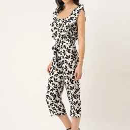 Belle Fille White & Black Printed Jumpsuit image 3