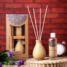 IRIS Ceramic Amogha Lavender Khus Reed Diffuser With 100Ml Oil And 8 Reed Sticks-picture-14