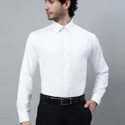Cantabil White Cotton Blend Regular fit Shirt image 1