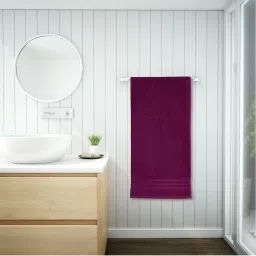 Welspun QUIK DRY Dark Magenta Cotton 380 GSM Towel - Set of 1 image 1