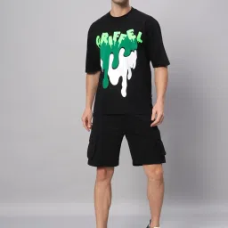 Griffel Black Cotton Loose Fit Printed Co-Ord Set image 1