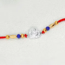 P.N.Gadgil Jewellers 925 Sterling Silver Holy Ganesha Thread Rakhi image 1