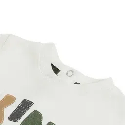 Chicco Boys White & Green Cotton Regular Fit Printed T-Shirt image 3