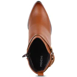 Mochi Women's Tan Casual Booties image 3