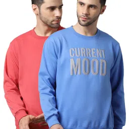 Vimal Jonney Pink & Sky Blue Regular Fit Printed Sweatshirts - Pack of 2 image 1
