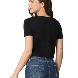 Pepe Jeans Black Cotton Regular Fit Crop Top image 2