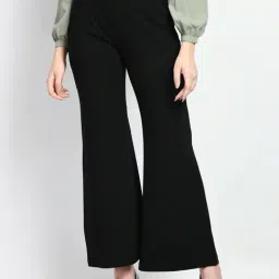 Exude Black Plain Trousers-picture-29
