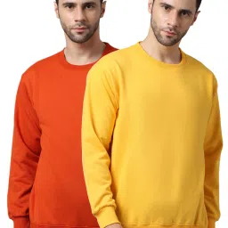 Vimal Jonney Orange & Yellow Regular Fit Sweatshirts - Pack of 2 image 1