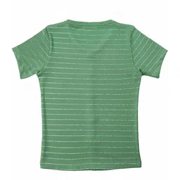Hunny Bunny Girls Sea Green Striped Regular Top image 4