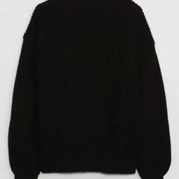 GAP Girls Black Cotton Solid Cardigan image 2
