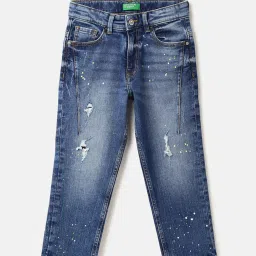 United Colors of Benetton Kids Blue Distressed Jeans image 1