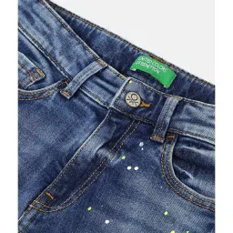 United Colors of Benetton Kids Blue Distressed Jeans image 3