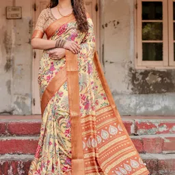 ALMAARI FASHION Ethnic Motifs Printed Zari Work Kanjeevaram Saree image 4