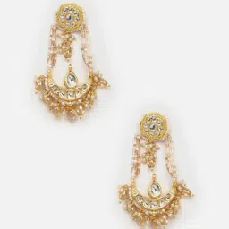 Dugran By Dugristyle Cream & Gold Drop Earrings with Kundan & Pearls-picture-11