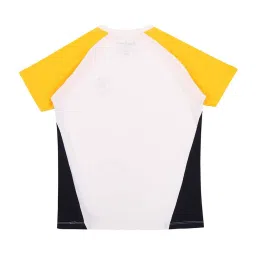 Pepe Jeans Kids White & Yellow Cotton Color Block T-Shirt image 2