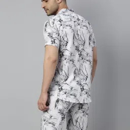Bushirt White Regular Fit Printed Shirt & Shorts Set image 2