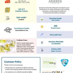 Swayam Green Cotton 200 TC Cushion Covers - Set of 2 image 5